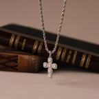 Diamonds Majesty Cross Necklace Silver 18K Gold Plated