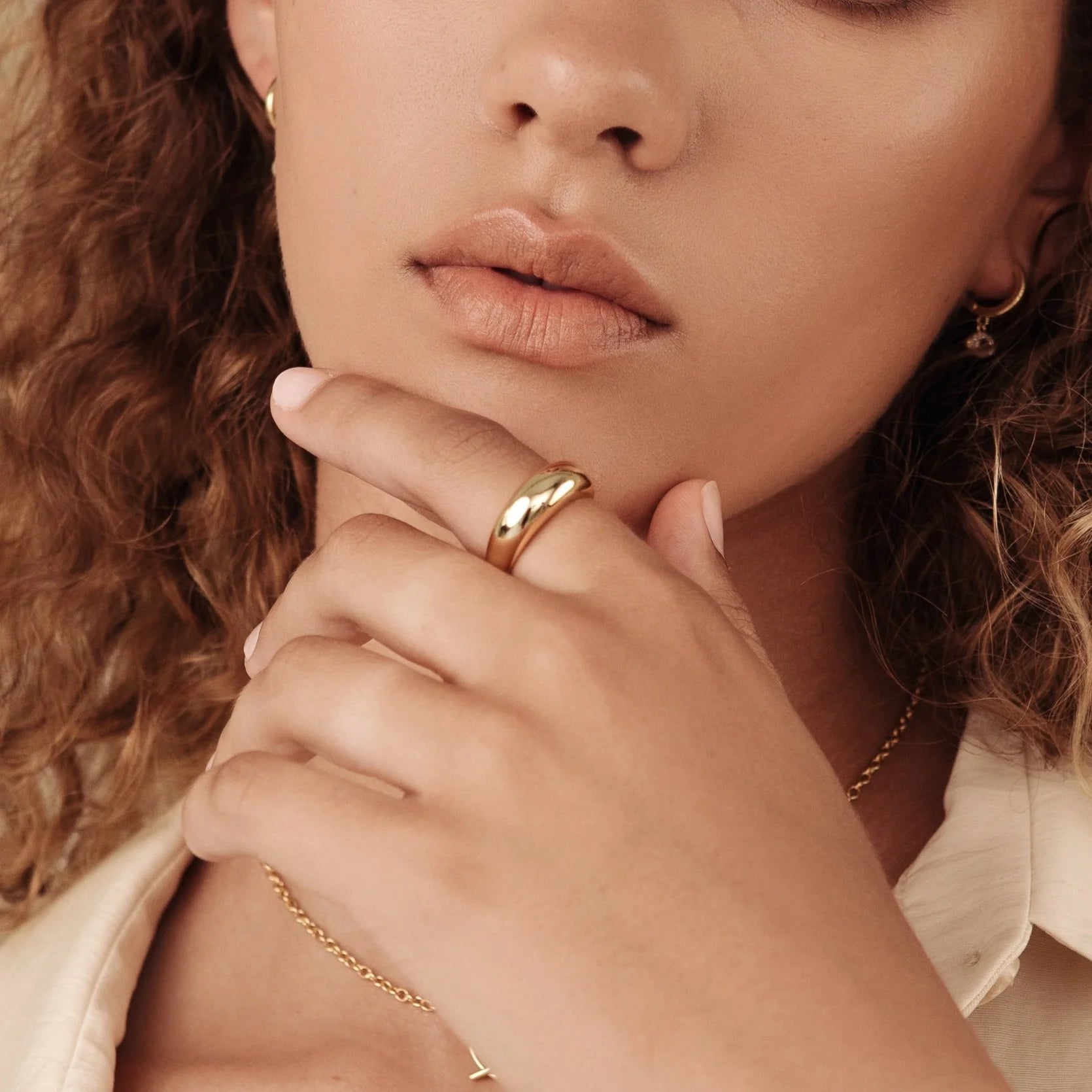 Dome Ring Silver 18K Gold Plated