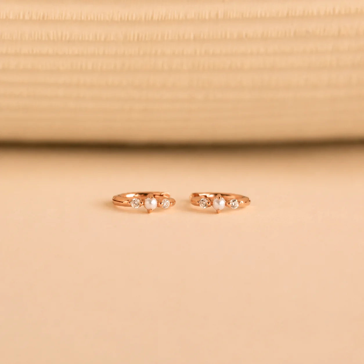 Pearl Diamond Huggies