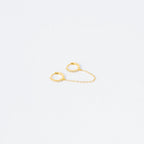 Diamond Pave Duo Chain Earring Silver 18K Gold Plated