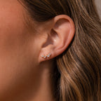 Diamond Starfall Flatback Climbers Silver 18K Gold Plated