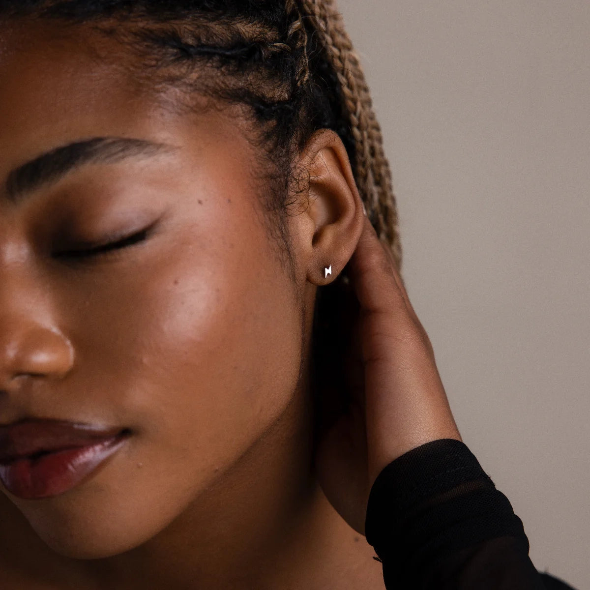 Lightning Bolt Studs Silver 18K Gold Plated