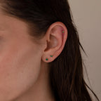 Emerald Flat Back Earring Set Silver 18K Gold Plated