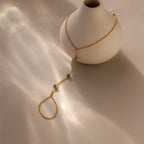 Turquoise Hand Chain Bracelet Silver 18K Gold Plated