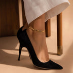 Micro Rolo Chain Anklet Silver 18K Gold Plated