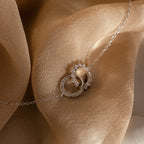 Sun & Moon Eternity Necklace Silver 18K Gold Plated