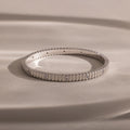 Ribbed Diamond Bangle Silver 18K Gold Plated