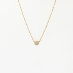 Diamond Round Necklace Silver 18K Gold Plated