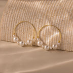 Statement Pearl Hoops  Silver 18K Gold Plated