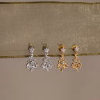 Holiday Diamond Tree Studs Silver 18K Gold Plated