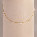 Diamond Drop Station Necklace Silver 18K Gold Plated