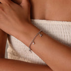 Seaside Pearl Charm Bracelet Silver 18K Gold Plated
