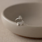 Initial Duo Pet Wrap Ring Silver 18K Gold Plated