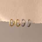 8mm Dainty Huggies Silver 18K Gold Plated