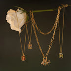 Birth Flower Charm Necklace Silver 18K Gold Plated
