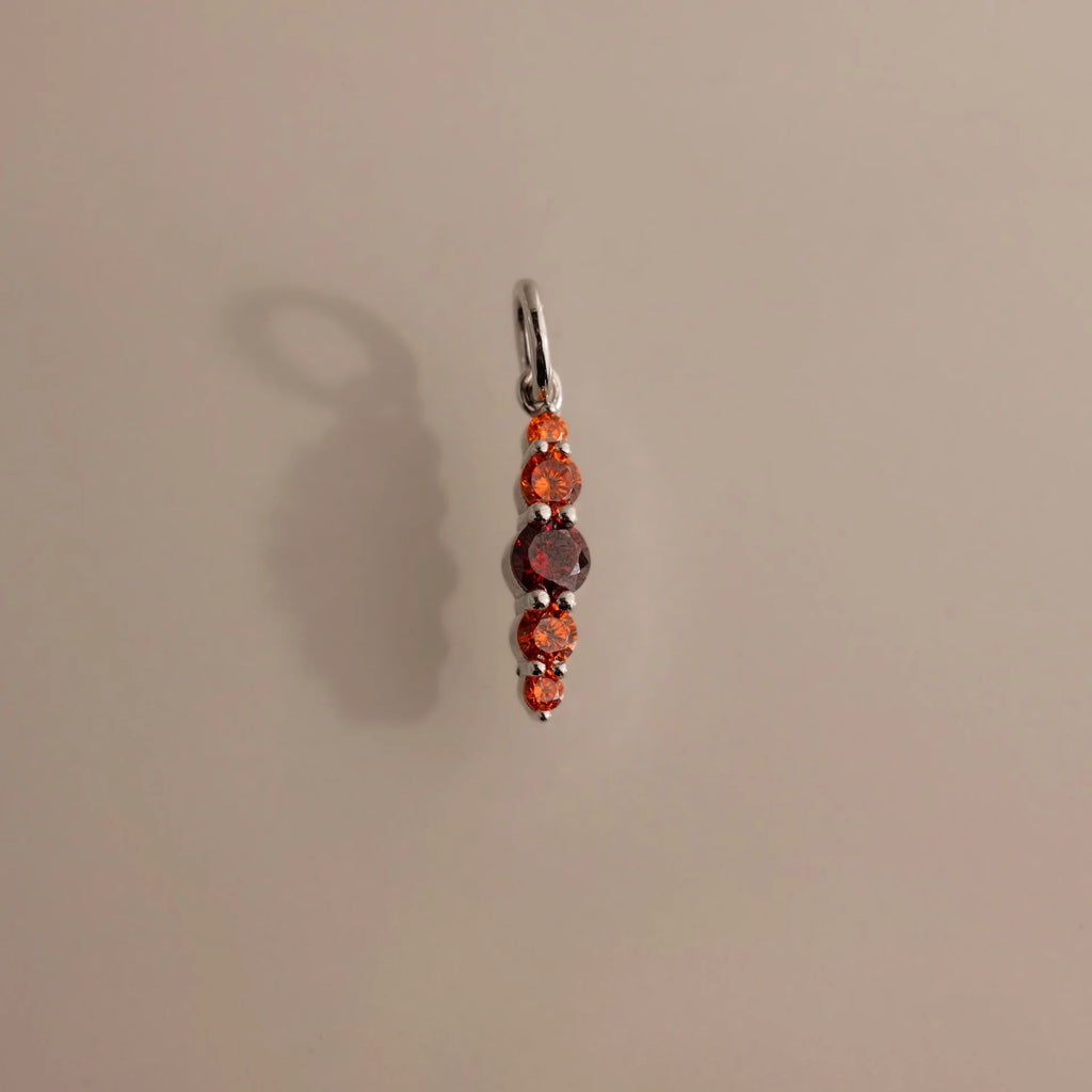 Ombre Lace Garnet Charm Silver 18K Gold Plated