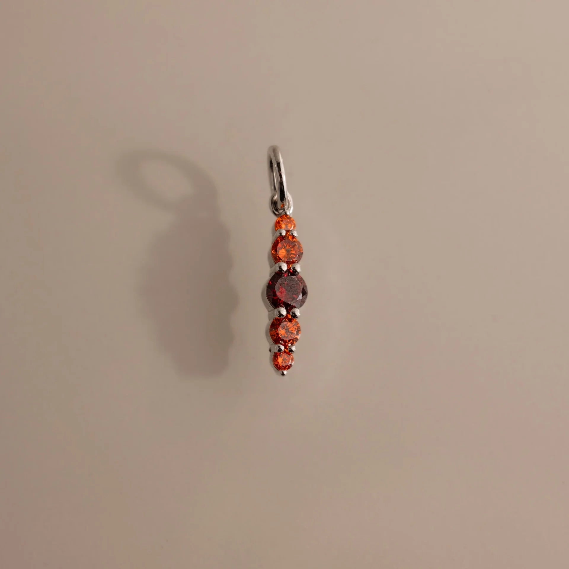 Ombre Lace Garnet Charm Silver 18K Gold Plated