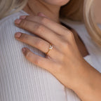 Diamond Butterfly Ring Silver 18K Gold Plated