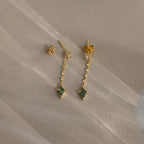 Agate Diamond Dangle Earrings Silver 18K Gold Plated