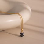 Midnight Pearl Necklace  Silver 18K Gold Plated