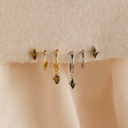 Peridot Earrings Set Silver 18K Gold Plated