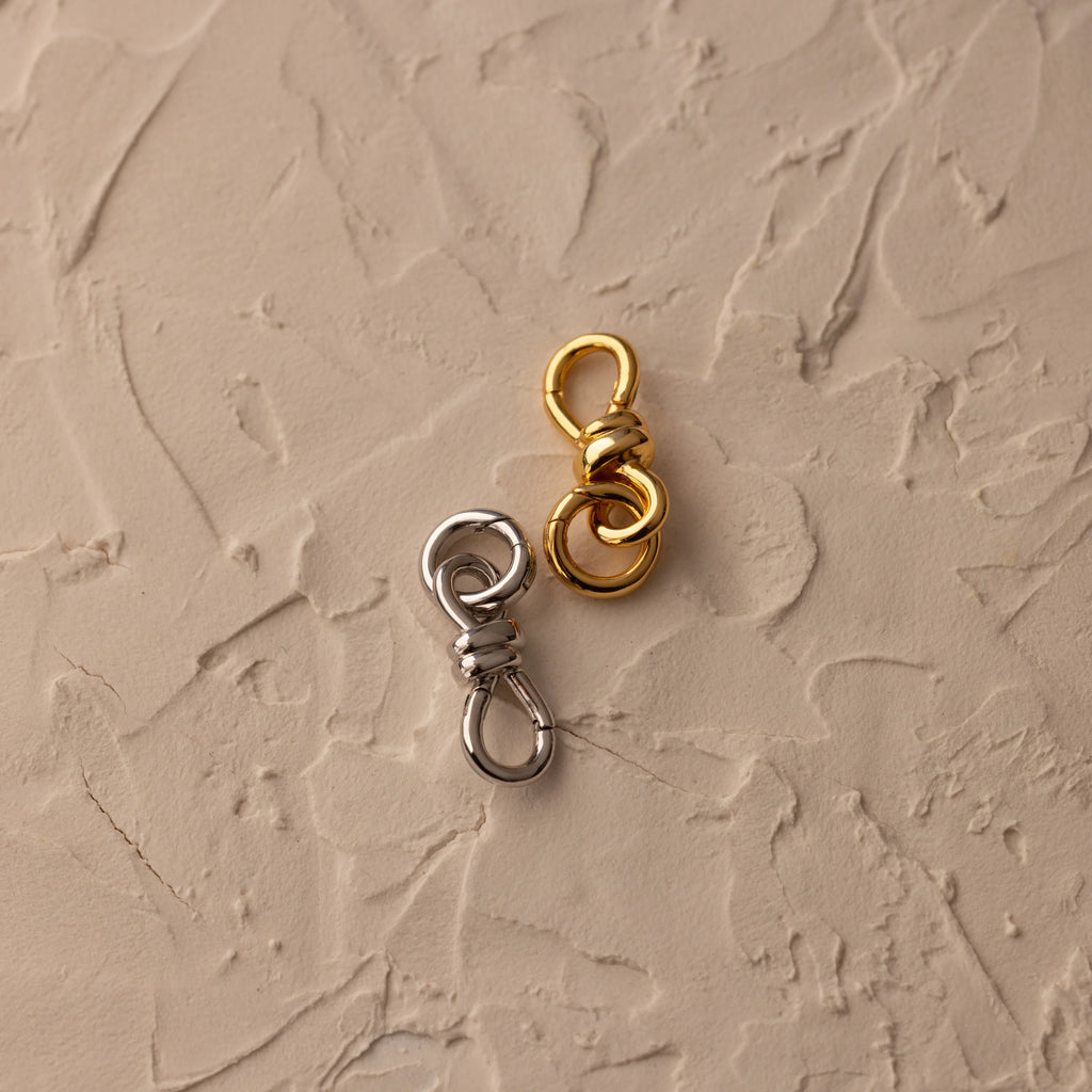 Knot Charm Clasp Silver 18K Gold Plated