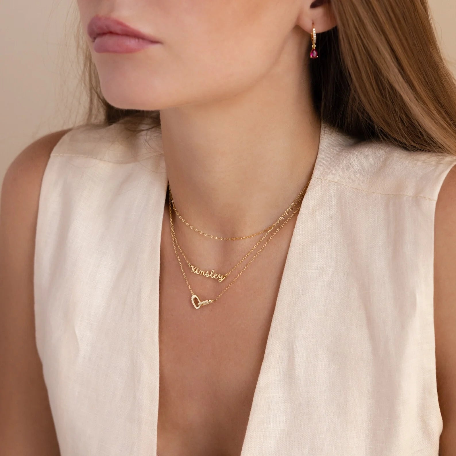 Tiny Dream Name Necklace Silver 18K Gold Plated