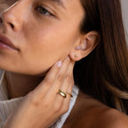 Square Bezel Peridot Flatback Studs Silver 18K Gold Plated