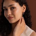 Diamond Pave Cross Hoops Silver 18K Gold Plated