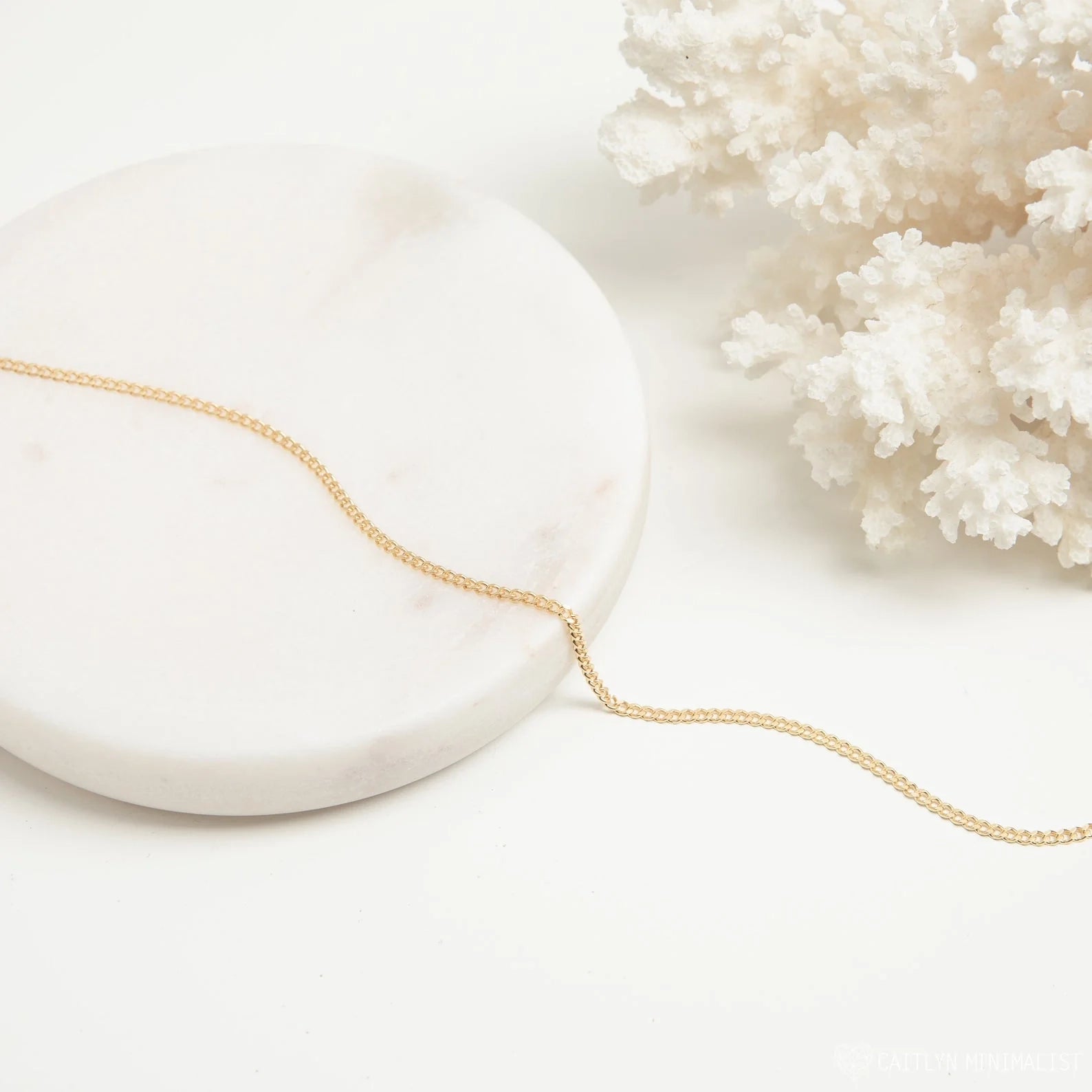 Curb Chain Necklace Silver 18K Gold Plated
