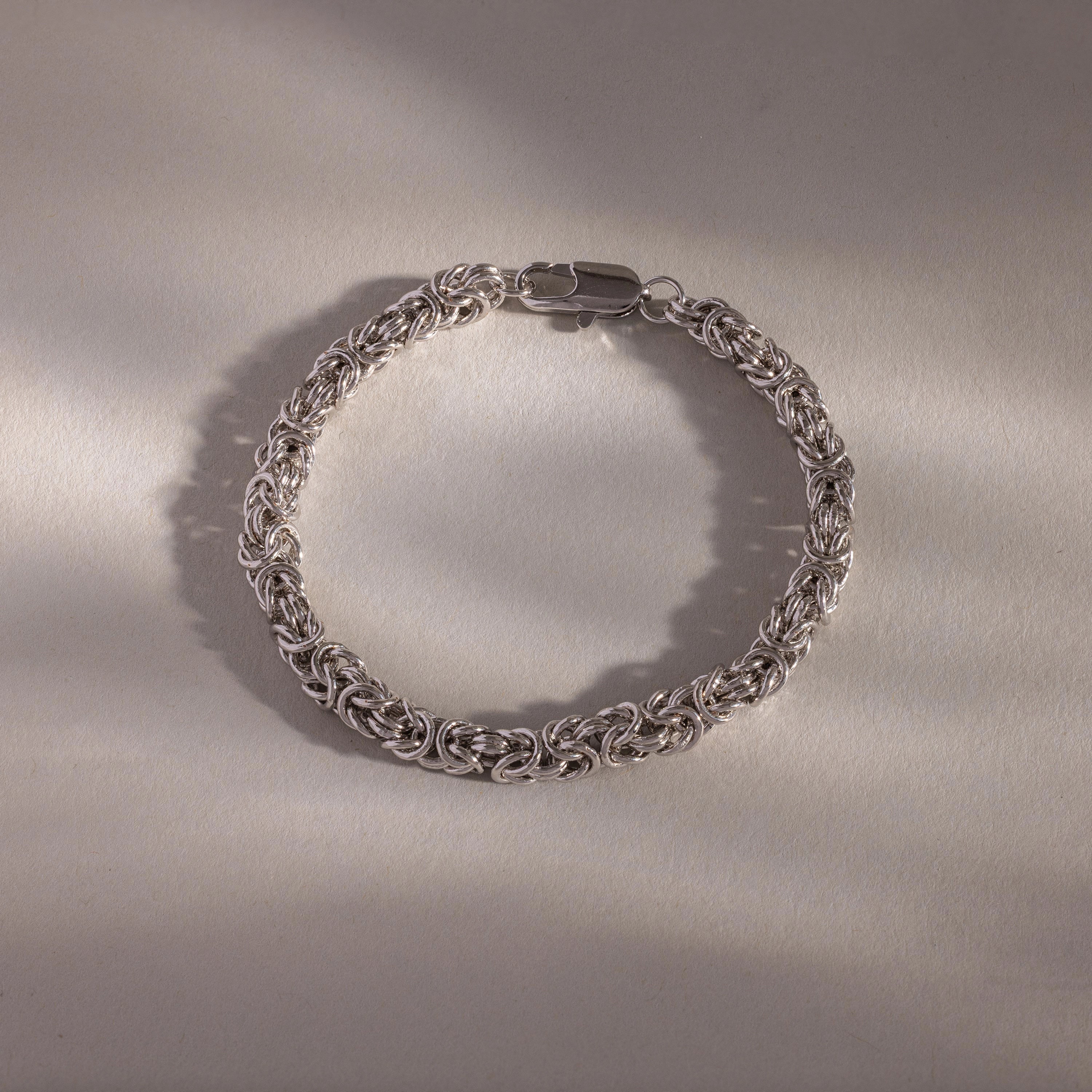 Bold Byzantine Bracelet Silver 18K Gold Plated
