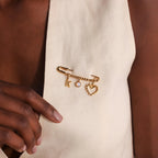 Beaded Charm Pin Silver 18K Gold Plated