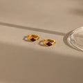 Rhombus Garnet Huggies Silver 18K Gold Plated