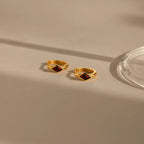 Rhombus Garnet Huggies Silver 18K Gold Plated