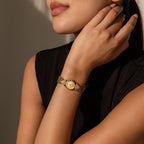 Diamond Mesh Timepiece Silver 18K Gold Plated