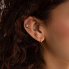 Diamond Star Drop Studs Silver 18K Gold Plated