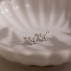 Butterfly Diamond Studs Silver 18K Gold Plated