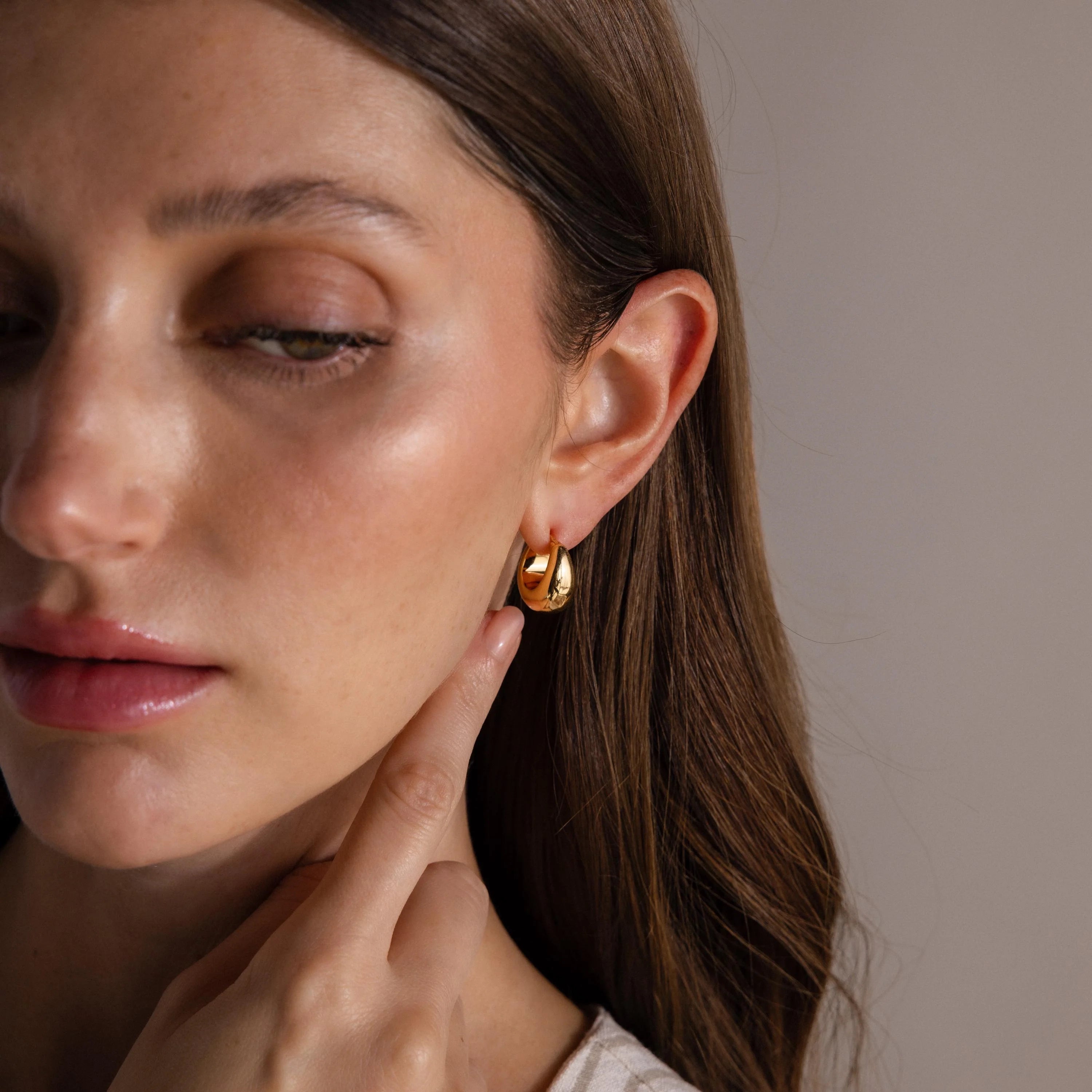 Bold Teardrop Earrings Silver 18K Gold Plated