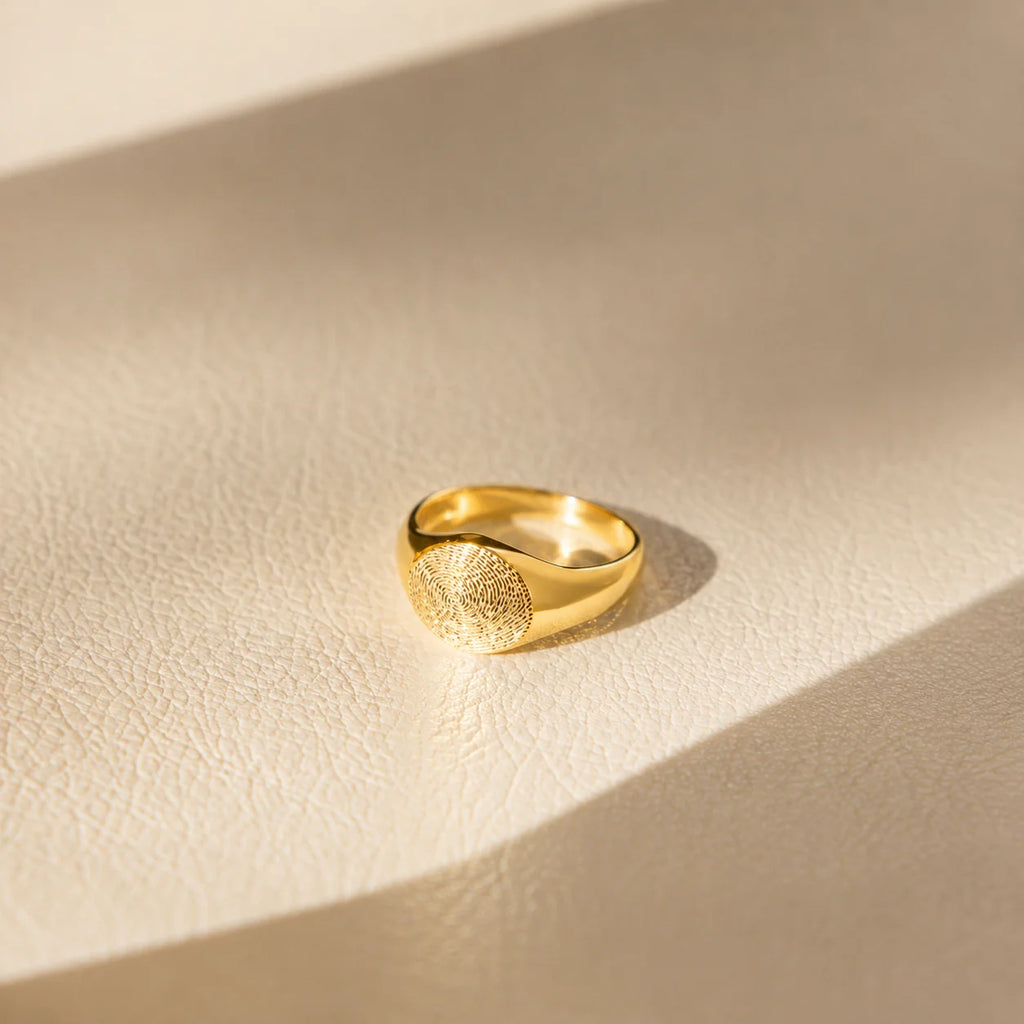 Personalized Fingerprint Signet Ring