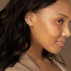 Hallie Name Earrings Silver 18K Gold Plated