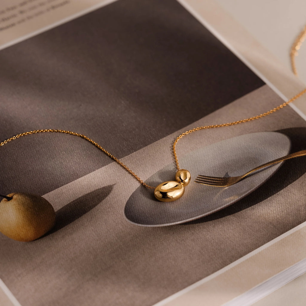 Duo Pebble Necklace Silver 18K Gold Plated