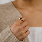 Bold Dome Ring Silver 18K Gold Plated