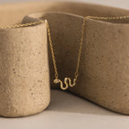 Dainty Viper Necklace Silver 18K Gold Plated