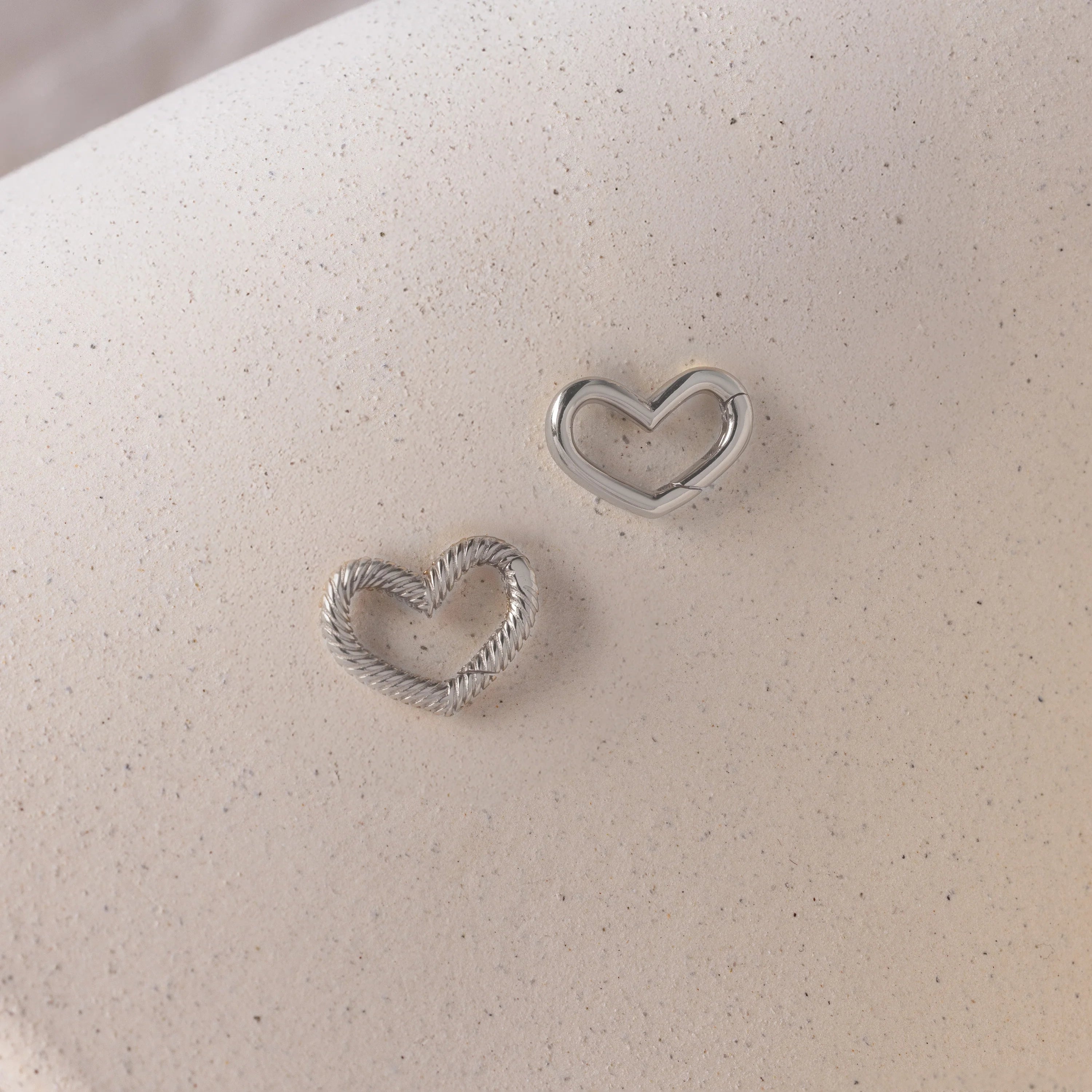 Heart Carabiner Set Silver 18K Gold Plated