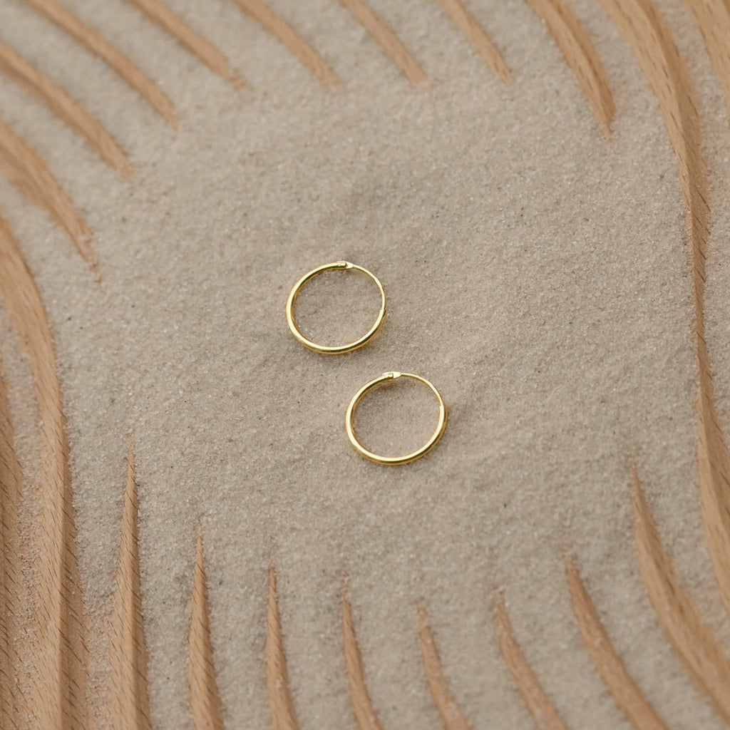 Small Thin Hoops Silver 18K Gold Plated