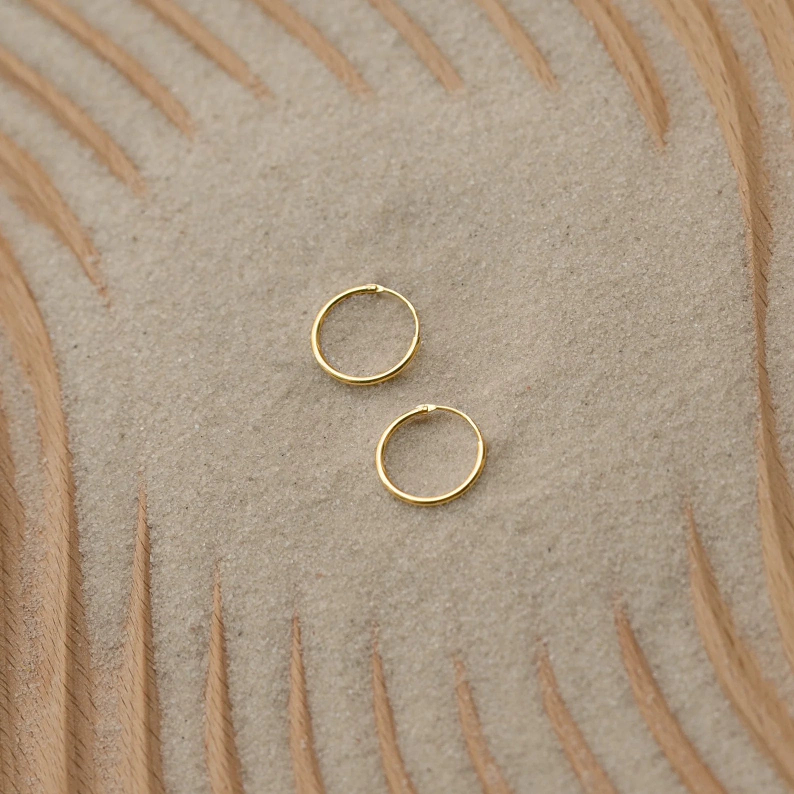 Small Thin Hoops Silver 18K Gold Plated