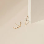 Diamonds Arc Studs Silver 18K Gold Plated