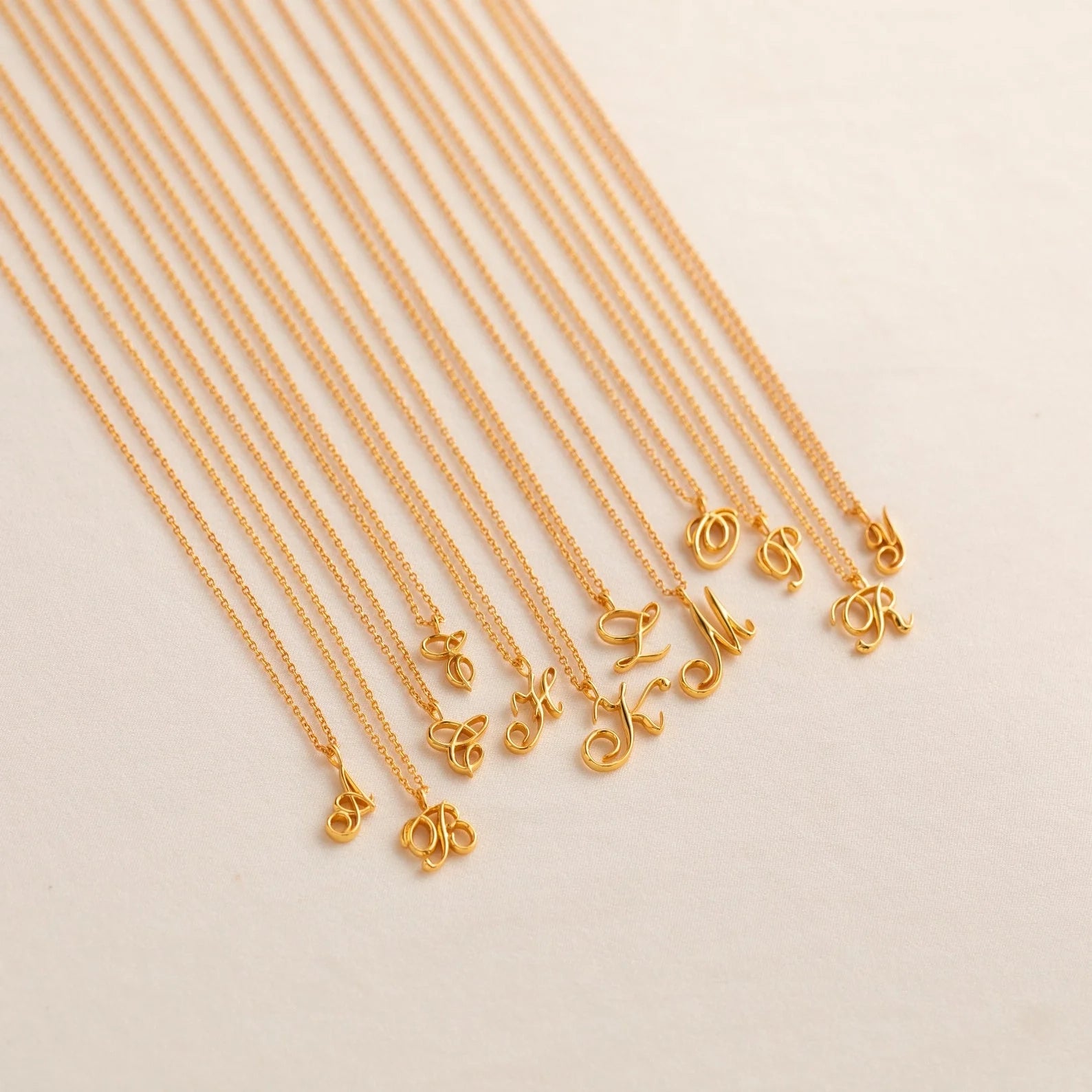 Davina Letter Necklace Silver 18K Gold Plated