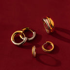 Duo Curve Ring Band Silver 18K Gold Plated