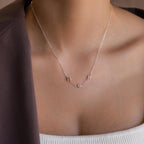Multiple Bubble Letter Necklace Silver 18K Gold Plated
